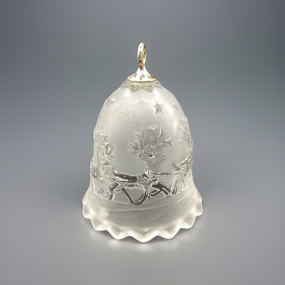 Vtg Mikasa Holiday Classic Christmas Bell Germany 4.75" Tall Glass Holiday Decor
